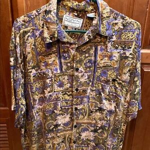 Vintage XL Novin Multi-Colored Casual Button Down Shirt